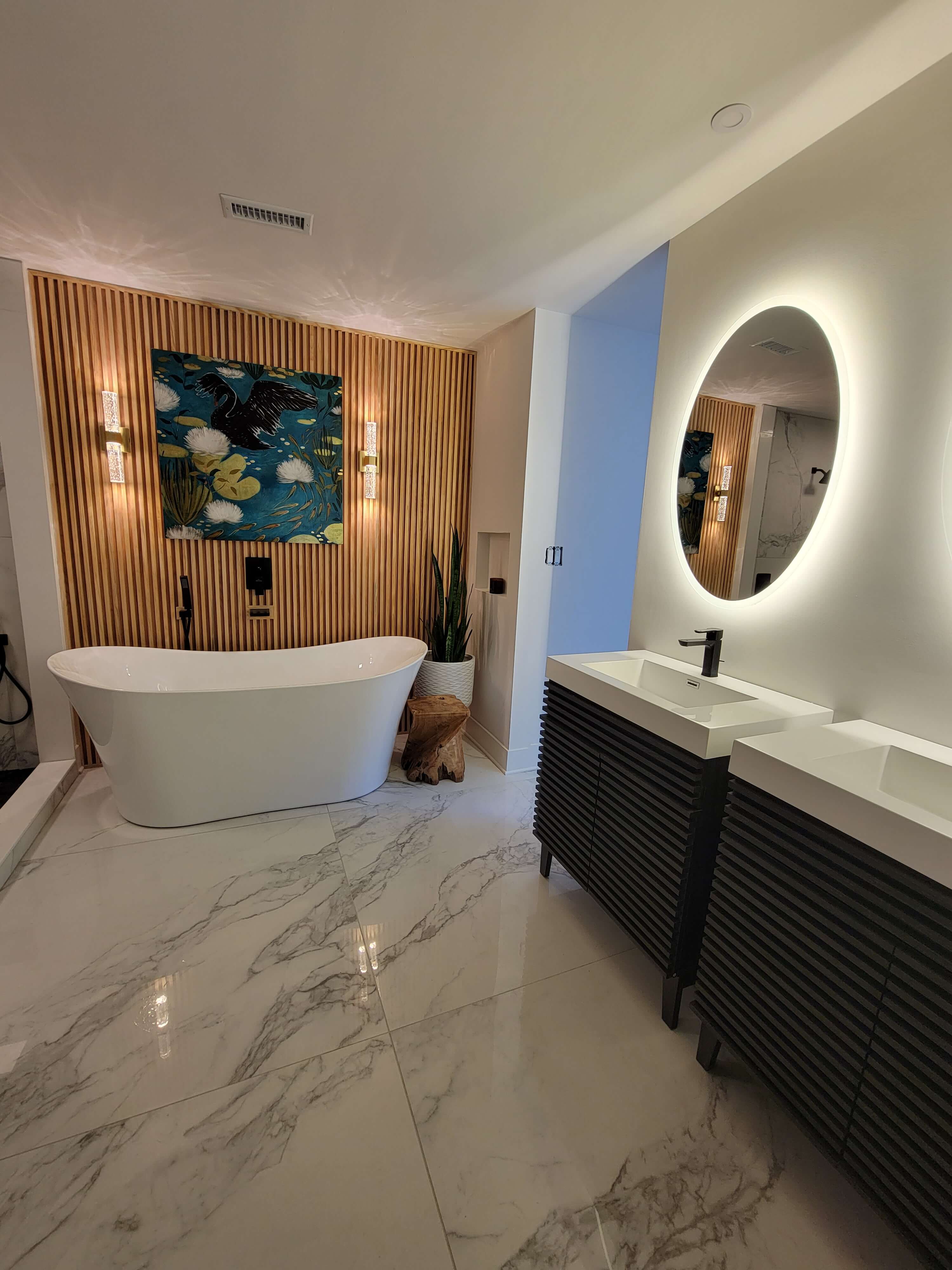 Beautifully remodeled bathroom and shower